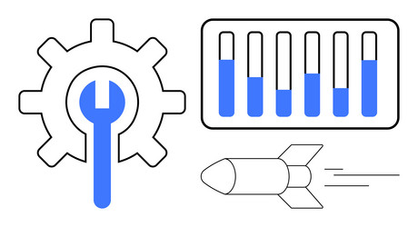 technology optimization with tools data analysis vector image