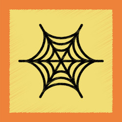 flat shading style icon spider web vector image