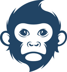 Head monkey logo design Royalty Free Vector Image