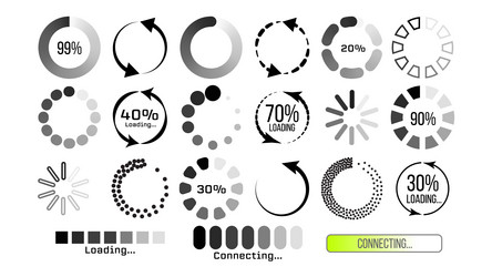 loading buffering downloading uploading vector