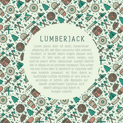 logging and lumberjack with beard concept vector image