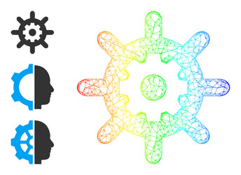 rainbow gradient net mesh nanotechnology icon vector image