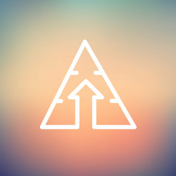 Triangle arrow up thin line icon vector