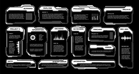 white futuristic hud ui elements sci-fi user vector image