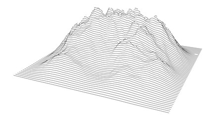 curve lines in shape part mountain range vector image