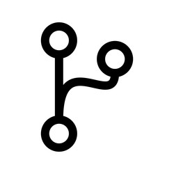 Git branch icon line isolated on white background vector