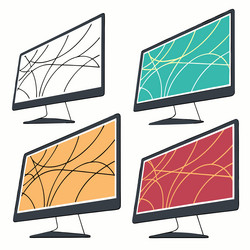 gradient digital screens with abstract line art vector image