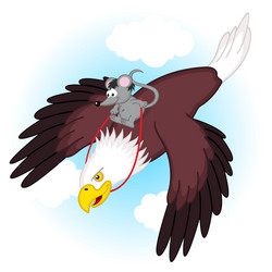 mouse riding on eagle vector