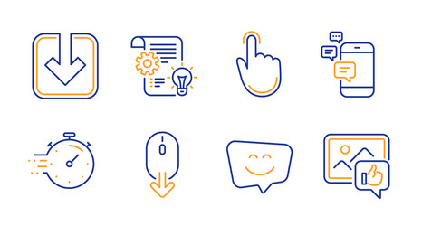 scroll down communication and timer icons set vector image