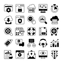 search engine optimization and web icons set vector image