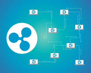 Ripple connection blockchain background style vector