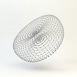 torus molecular lattice connection structure 3d vector image