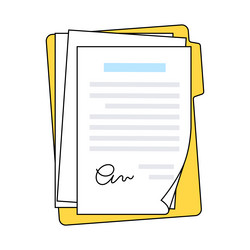 Document Paper Page with Signature vector image