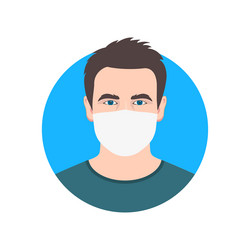 Man face icon in medical mask male person vector