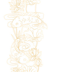 Oriental fish and lotus pattern chinese vector