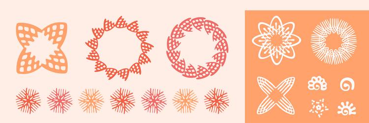peach fuzz botanical set texture motif vector image