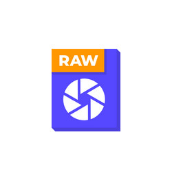 Raw file icon camera image format vector