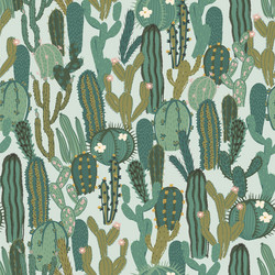 Seamless pattern with cactus repeated vector