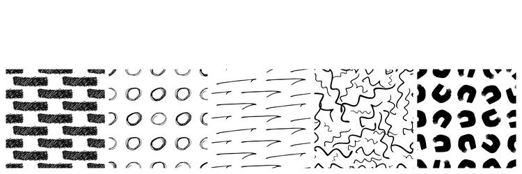 set of seamless patterns with scribble smears vector image