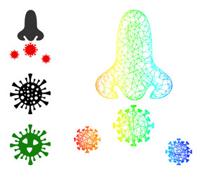 Spectrum gradient net mesh nose viruses icon vector