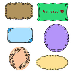 a set of openwork frames with colored background vector image