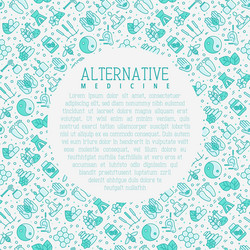 Alternative medicine concept with thin line icons vector