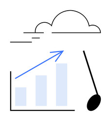 cloud computing growth concept with data-driven vector image