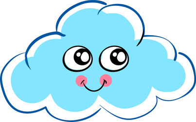 Happy cloud on white background Royalty Free Vector Image