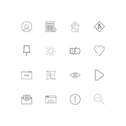 interface linear thin icons set outlined simple vector image