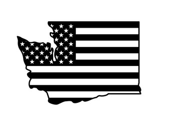 washington wa state map shape usa flag Vector Image