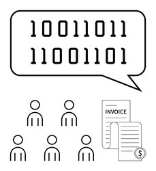 binary code communication in business with five vector image