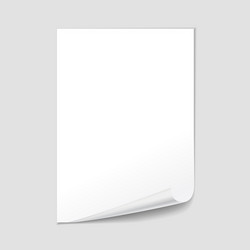 Blank Paper Sheet with Curl vector image