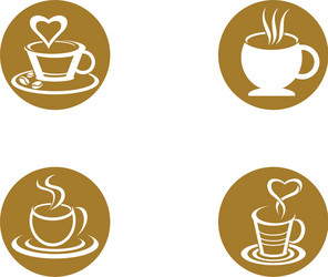 coffee drink cup logo template icon design Vector Image