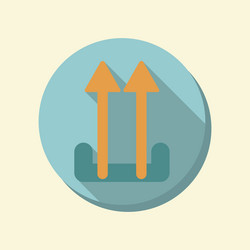 Flat circle web icon logistic arrow up vector