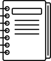 inventory notebook icon outline style vector