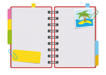 open notepad with clean sheets on a spiral vector image