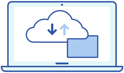 Virtual storage icon on laptop screen service vector