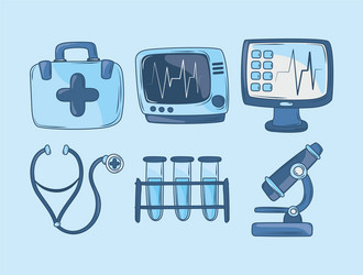 Health equipment set vector