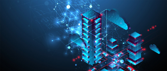 isometric big data concept database abstract vector image