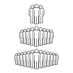 small medium and large group people male vector