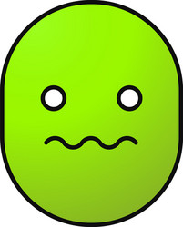 Vecteur Stock Cartoon face vector icon, frightened worry emoji