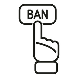 ban click icon outline email user vector