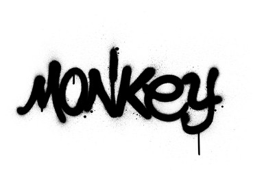 Black Graffiti Monkey Word Art Vector Image