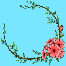 Cartoon Flower Wreath Background Vector Image