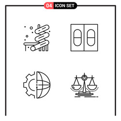 set 4 line style icons for web and mobile vector image