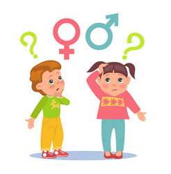 Reproductive info for children pensive kids vector
