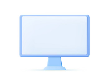 3d rendering computer lcd monitor vector image