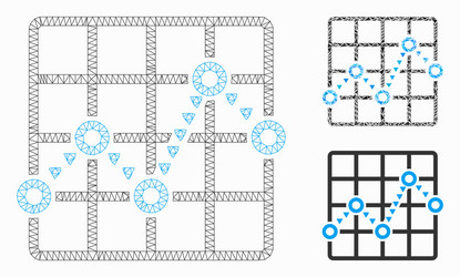dotted line grid plot mesh 2d model vector image