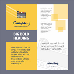 Film roll company brochure title page design vector