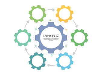 infographic design template with circle options 6 vector image